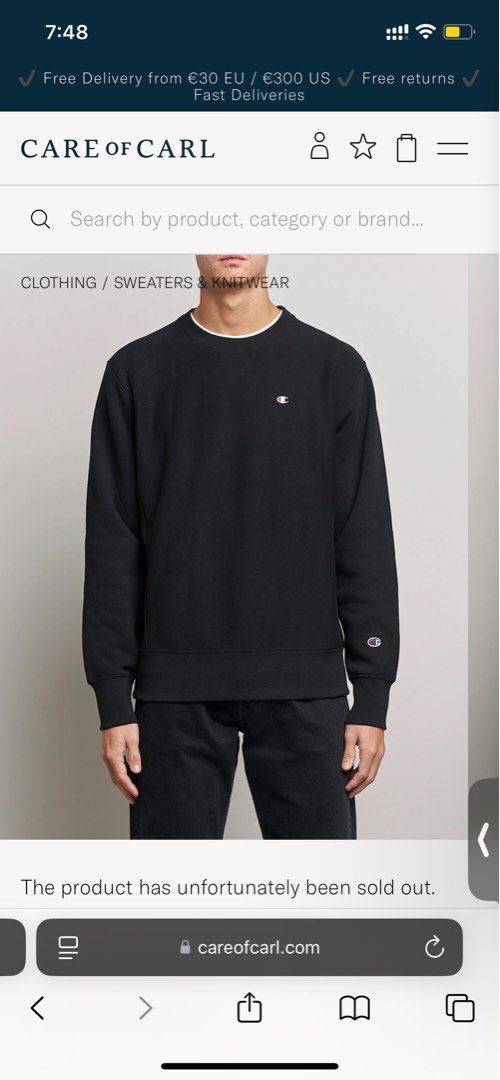 Champion black sweater (Small) (Category: Tshirts & Polo Shirts ) located in Caloocan City. Submitted by ericago (Listing ID 1375393030, Image 1). Description: Authentic champion black sweater Clean no issues. Used once or twice only. Good as new!! Super steal. Orig price is around 5k+.