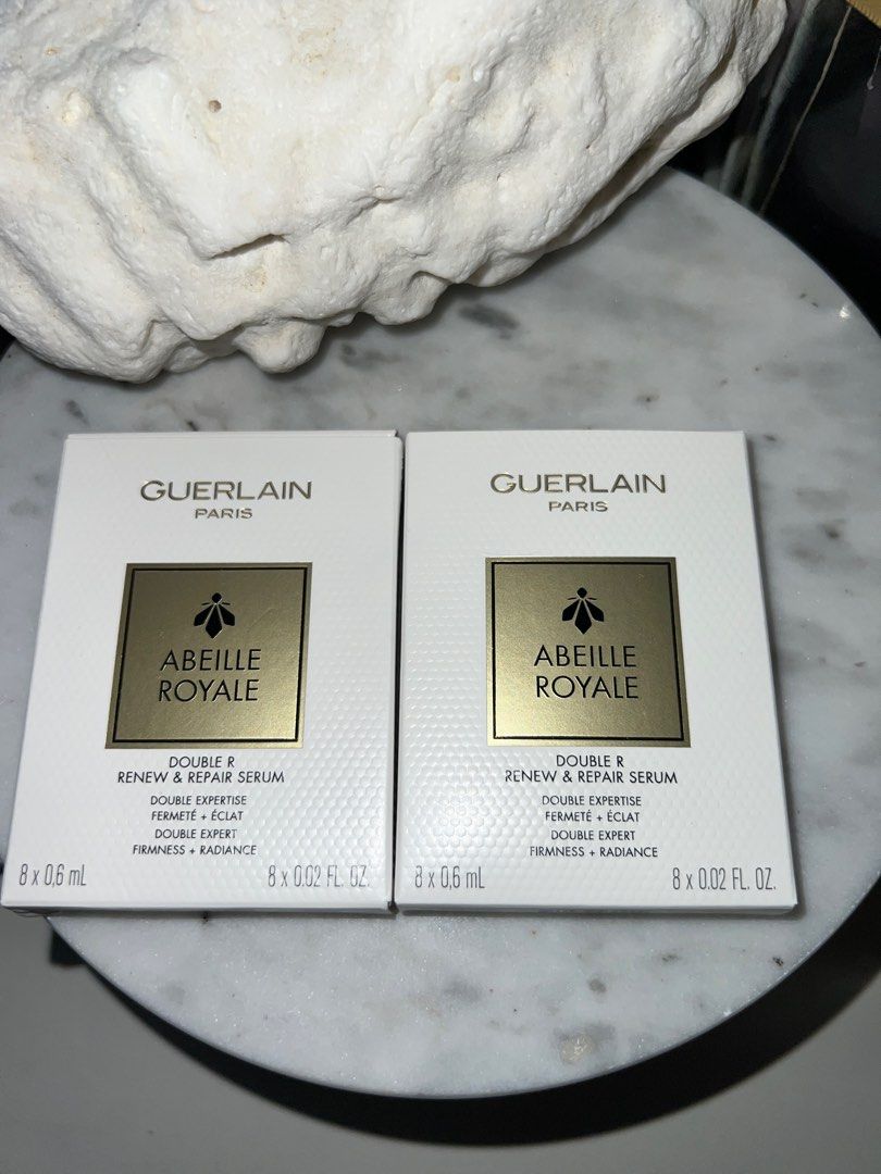 Guerlain Abeille Royale Double R Serum (8 x 0.6mL) – Authentic Mini Sample Set (Category: Face Care) located in Sorsogon. Submitted by leavingsoonsale (Listing ID 1375360960, Image 3). Description: 📦 4.8 mL x 2 = 9.6 mL total (That’s 16 mini vials total — 8 vials per box) ✨ This is a high-end skincare serum known for anti-aging, firming, and brightening. Experience luxury skincare with Guerlain Abeille Royale Double R Renew & Repair Serum – a po