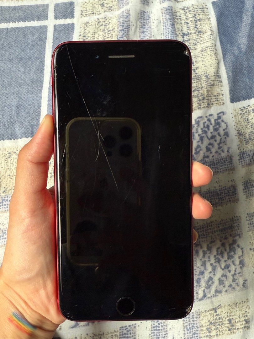 iPhone 8 Plus (Red) (Category: iPhone 8 Series) located in Del Monte. Submitted by livemountain.bc8c1f (Listing ID 1375336693, Image 3). Description: 📱 iPhone 8 Plus (Red) – 256GB ✅ Factory Unlocked – Any SIM works ✅ NTC Approved ✅ No iCloud lock 🇪🇺 Bought from Europe 🔋 Battery Health: 88% 🛠️ Back glass replaced (January 2025 – looks fresh) ⚠️ Front LCD has cracks/scratches (see photos) ✅ Fully working – Touch ID, cameras, FaceTime, charging