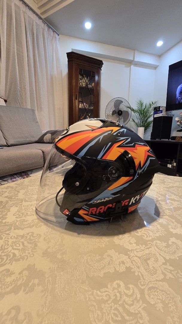Kyt NFJ helmet size M (Category: Motorcycle Apparel) located in Singapore. Submitted by raijepun (Listing ID 1375426831, Image 2). Description: selling like-new kyt helmet. used it only less than 5 times. bought it at $150+, now only $90 very cheap. do dm me if interested.