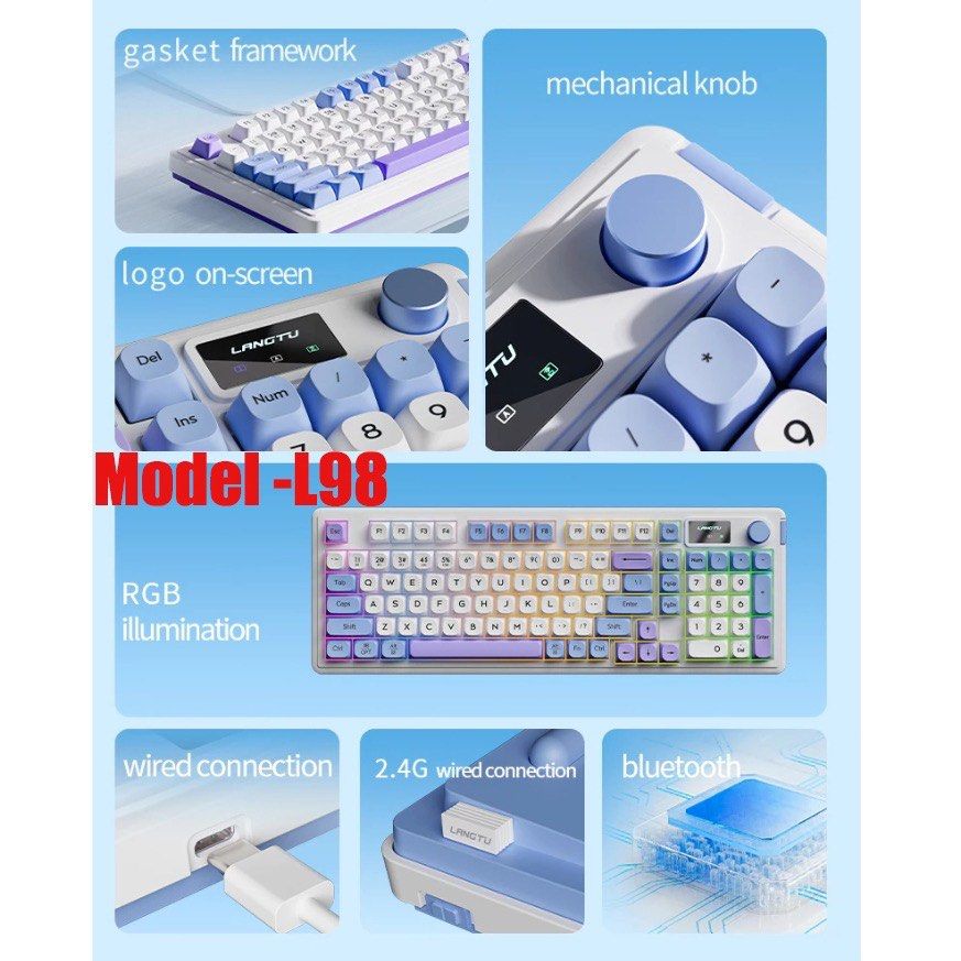 Langtu L98 Keyboard with Number Pad (Category: Computer Keyboard) located in Singapore. Submitted by bunnybears (Listing ID 1375336063, Image 3). Description: Bought it back didn’t know is more of silence keyboard. ONLY USE ONCE! Come with box and charger. Feel free to ping me and face to face deal only. .