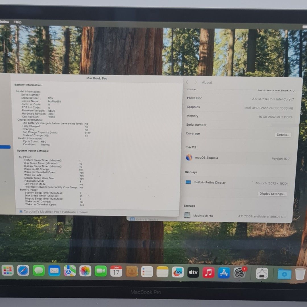 MacBook Pro 16-inch 2019 2.6GHz Core i7 512GB62863060527617111