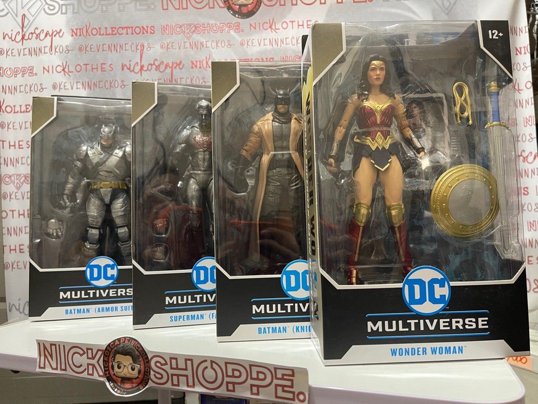MCFARLANE BATMAN VS SUPERMAN WAVE SET (Category: Figurines & Statues) located in Makati City. Submitted by kevinnnickos (Listing ID 1375273365, Image 2). Description: For sale: MCFARLANE BATMAN VS SUPERMAN WAVE SET AUTHENTIC MCF. MISB. SEALED. NO ISSUES. BOX CONDITION 9/10. ✅ available - KNIGHTMARE BATMAN 1750.00 SOLD❌: SUPERMAN FALSE GOD = 1400.00 ARMORED BATMAN = 1750.00 WONDER WOMAN = 1700.00 PM me for additional pictures 😉 *** When in doubt,