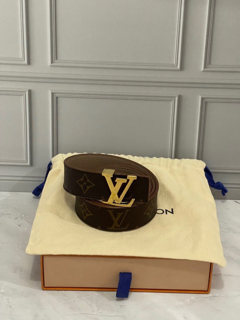 Preloved LV Initiales 30mm Reversible Belt Size 85cm, Beige Th