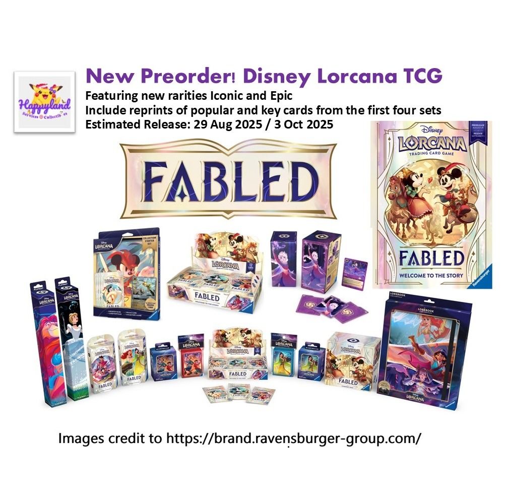 Pre-order) Disney Lorcana TCG: Fabled Decks, Booster Box, Illumineer's  Trove, Collection Starter Set & Accessories, Hobbies & Toys, Toys & Games  on Carousell