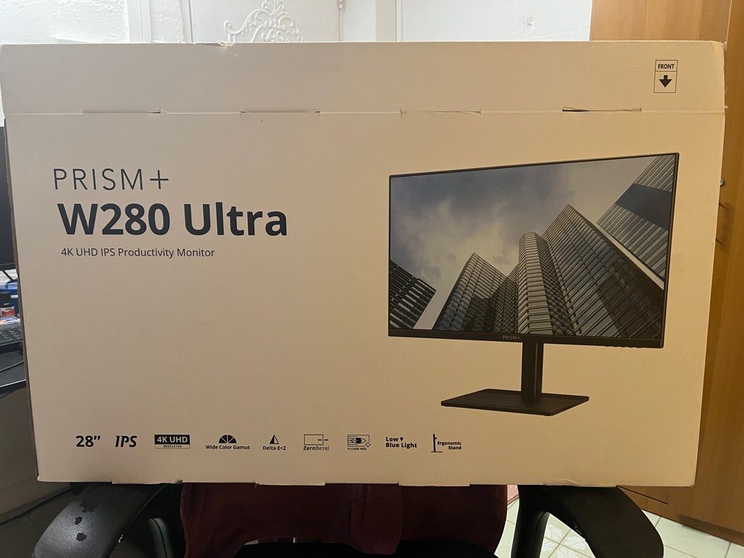 Prism W280 Ultra (Category: Monitor Screens) located in Singapore. Submitted by haresh.p (Listing ID 1375449834, Image 3). Description: Prism W280 Ultra 28” 4K UHD IPS productivity Monitor Used in good condition Purchased in Jan 2023 for $369 comes with original box and all included cables/parts Self Collection at Havelock Road Reason for sale Replacing with smaller setup.