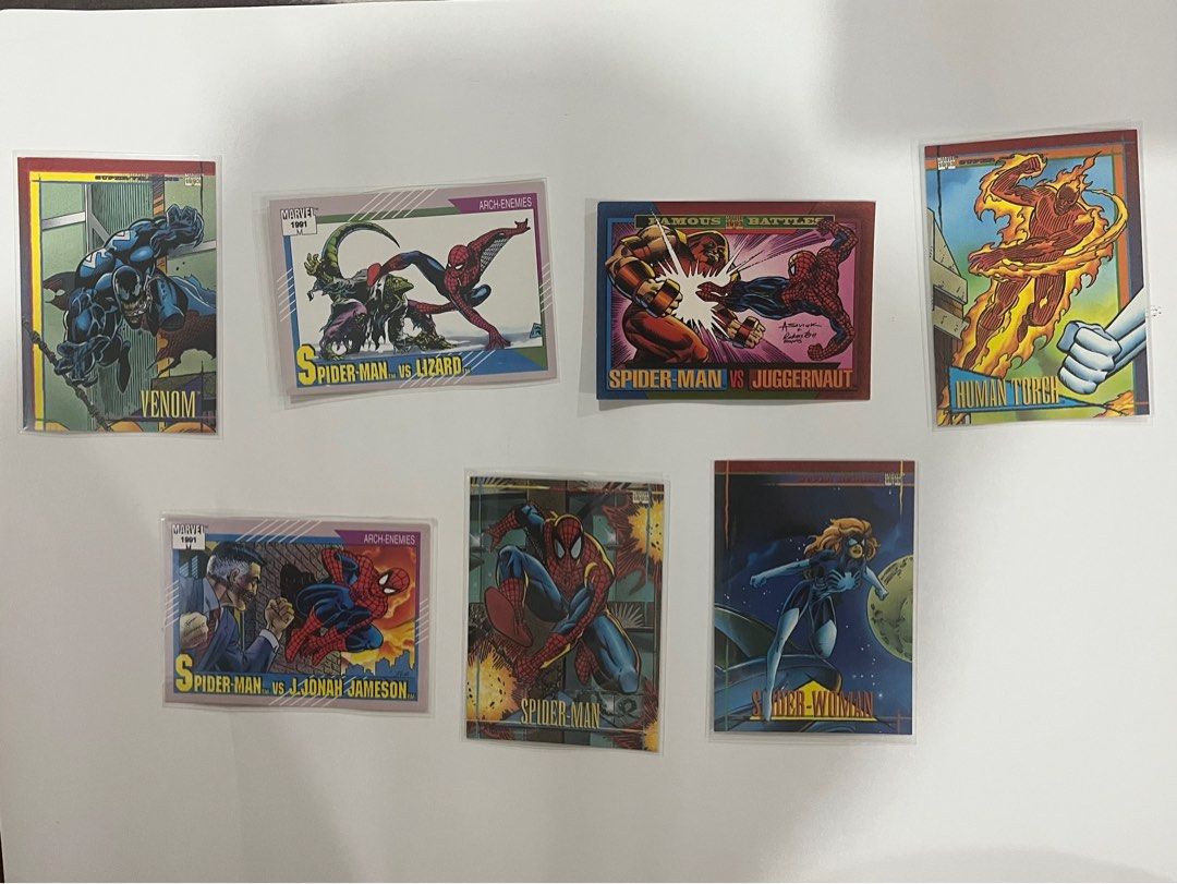 Random Spider-Man/Marvel Collectible Cards Lot (Category: Raw Singles) located in Rizal. Submitted by redd276 (Listing ID 1375304688, Image 1). Description: 7 Marvel Cards for PhP 200. Sold as a set..
