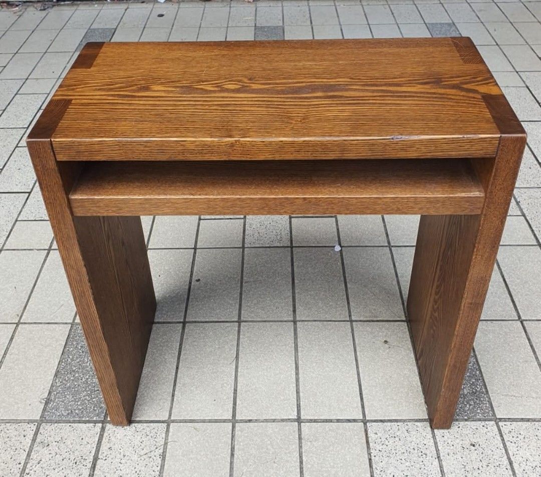 Rare Stool side table bench solid oak wood rustic stand vintage Antique ...