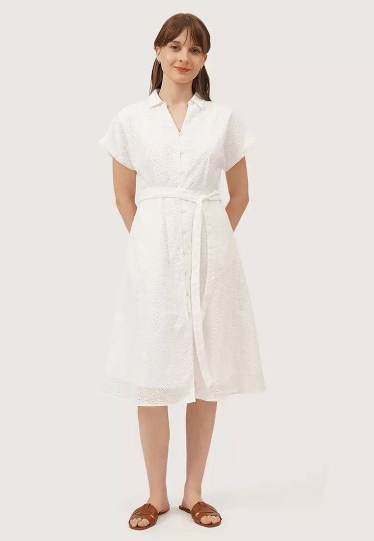 Regatta White Dress (Category: Dresses) located in Cebu City. Submitted by aimfl (Listing ID 1375315290, Image 1). Description: • Used only once (as an extra dress during our wedding reception). • Issue: Two button holes are broken (See photos). DM for more pics. • Dimensions: 17 x 40 in • These are pre-loved items so please manage your expectations. • Buyer must shoulder the shipping fee. • Rfs: Decluttering, cannot find time to have the button 