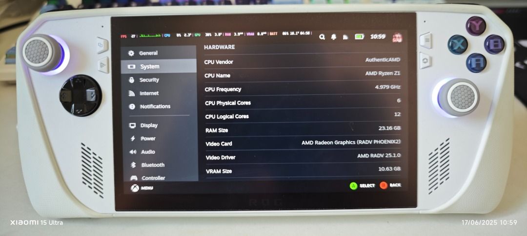罗格·阿利Z1 2TB，配备32GB内存和74瓦时电池改装版（双启动bazzite/Windows11）62863085523585113