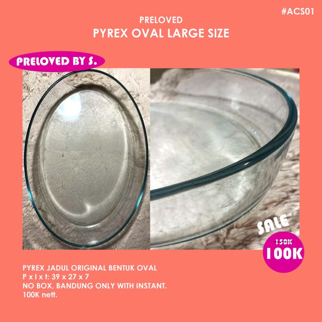 SALEEE (BANDUNG ONLY) - PRELOVED PYREX JADUL/PIRING KACA LARGE SIZE ...
