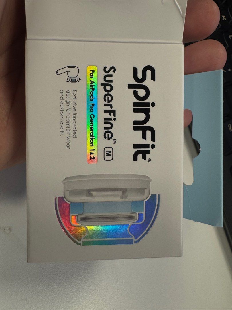 Spinfit superfine for airpods pro (Category: Earphones) located in Singapore. Submitted by yt3030 (Listing ID 1375337781, Image 1). Description: Bought from connect IT ($26), but found their M size is actually smaller compare to Original airpod pro M size. Tried once and found not really fit my ear. Item had been disinfected with alcohol wipe. Self collect at my block see location in listing..