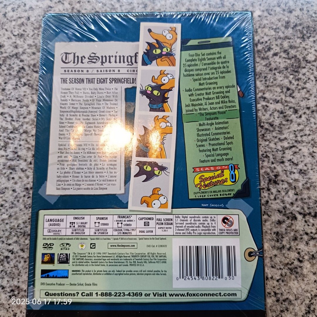 The Simpsons DVD 8th Season (Category: CDs & DVDs) located in Calasiao. Submitted by anthonypeter (Listing ID 1375375007, Image 3). Description: The Simpsons DVD collectors edition. Complete set of 8th Season. Brand new. Sealed best offer.