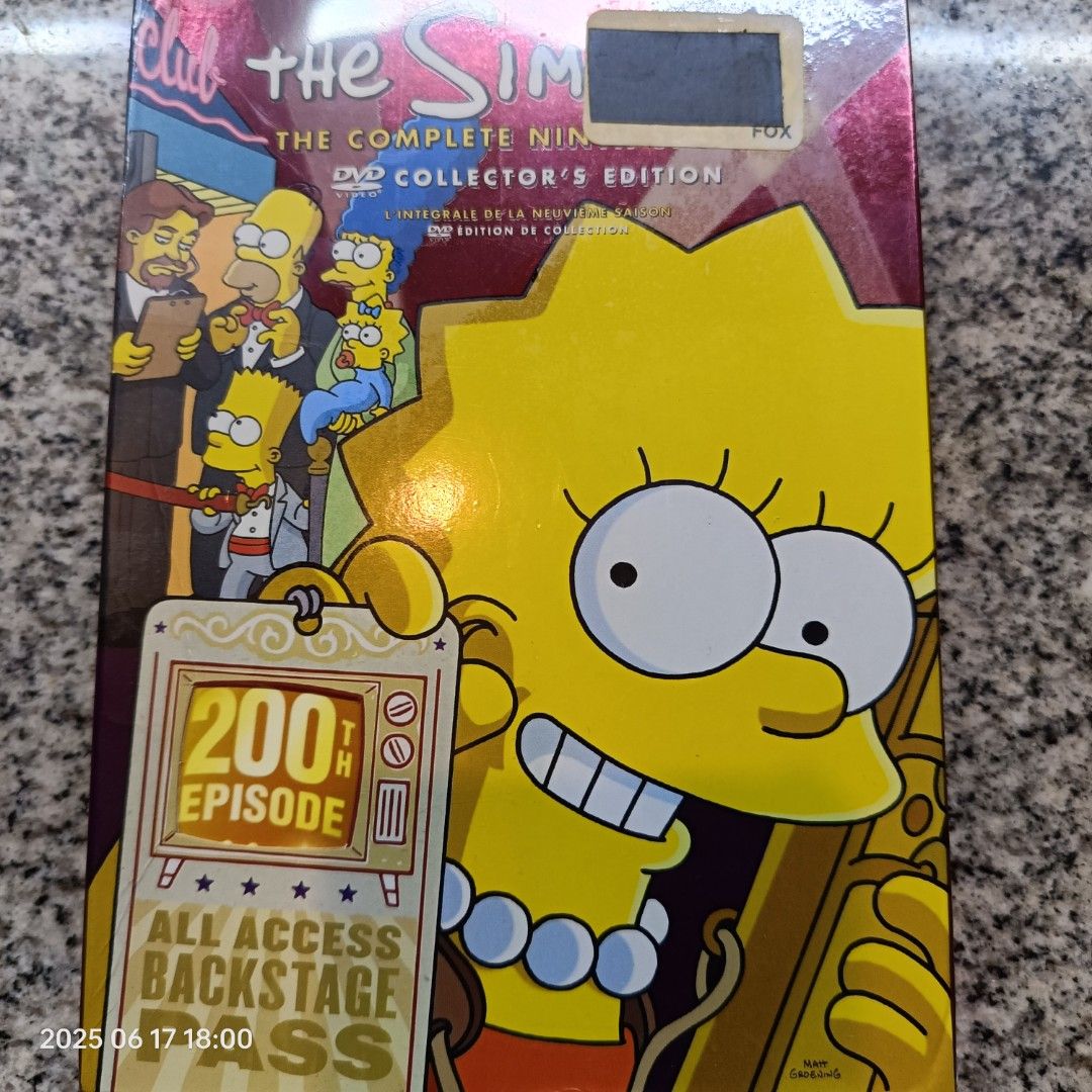 The Simpsons DVD 9th Season (Category: CDs & DVDs) located in Calasiao. Submitted by anthonypeter (Listing ID 1375400806, Image 1). Description: The Simpsons DVD collectors edition. Complete set of 9th Season. Brand new. Sealed 500 or best offer.