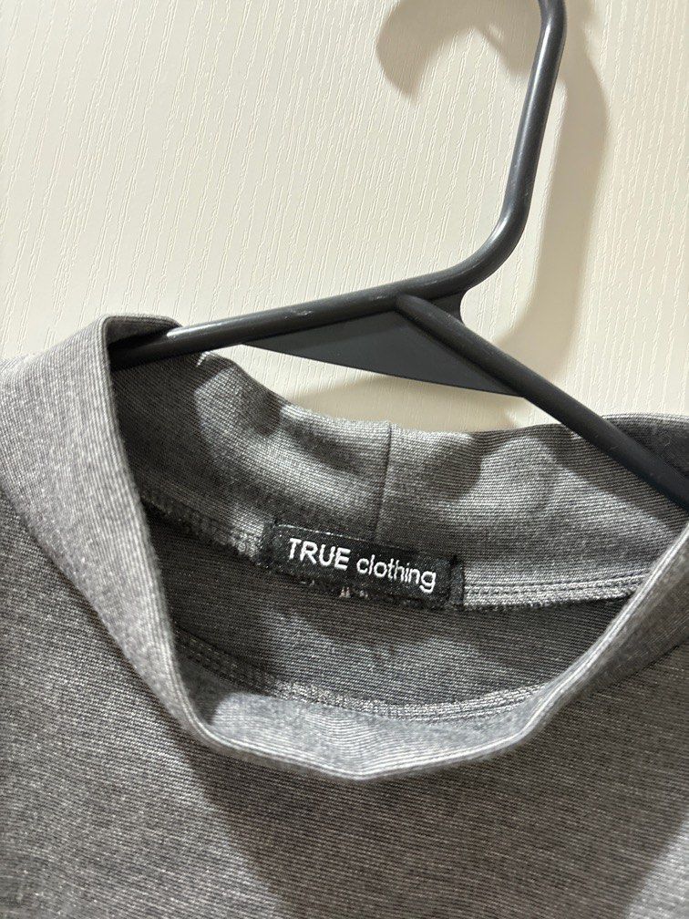 True Clothing Free Size Grey Blouse (Category: Sleeveless) located in Quezon City. Submitted by hellocaitlin (Listing ID 1375424844, Image 2). Description: Width: 42cm (has stretch) Length: 56cm from shoulder Fits like a Small-Medium .