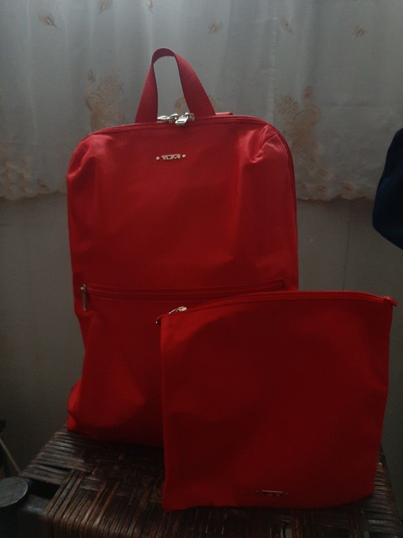 TUMI Packable Backpack (Red) (Category: Luxury Bags & Wallets) located in Quezon City. Submitted by ShoppewithG (Listing ID 1375304691, Image 1). Description: used only once. no flaws color red.
