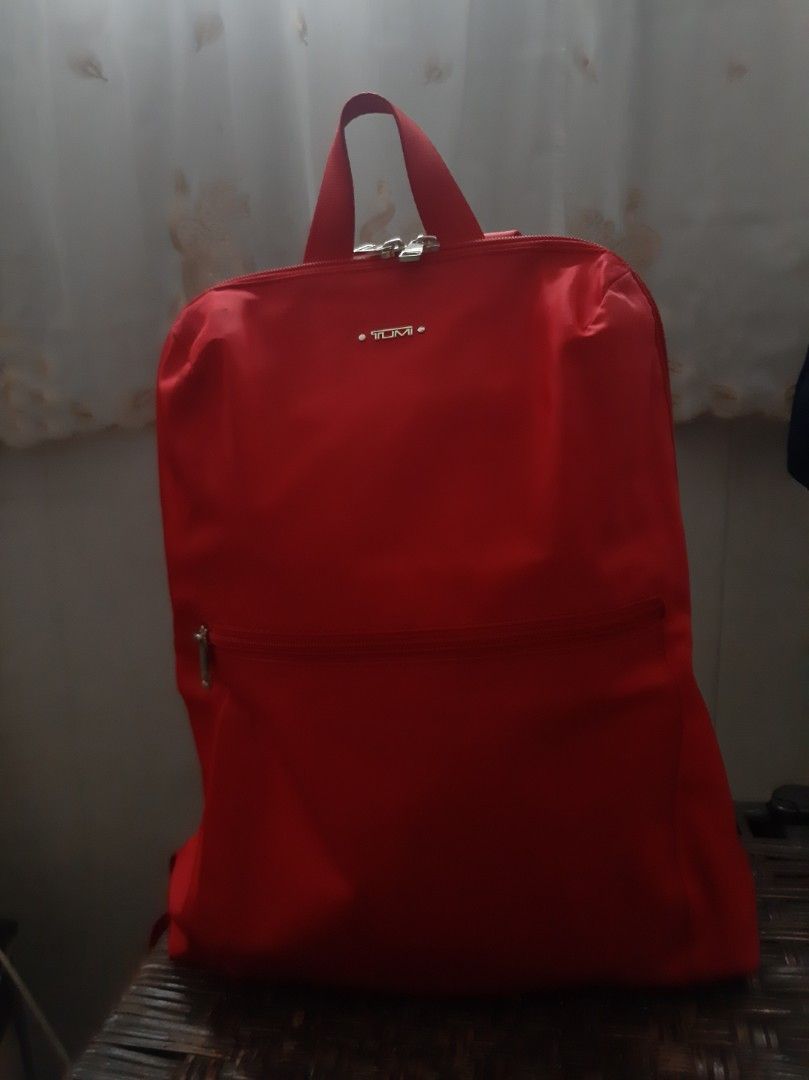 TUMI Packable Backpack (Red) (Category: Luxury Bags & Wallets) located in Quezon City. Submitted by ShoppewithG (Listing ID 1375304691, Image 2). Description: used only once. no flaws color red.