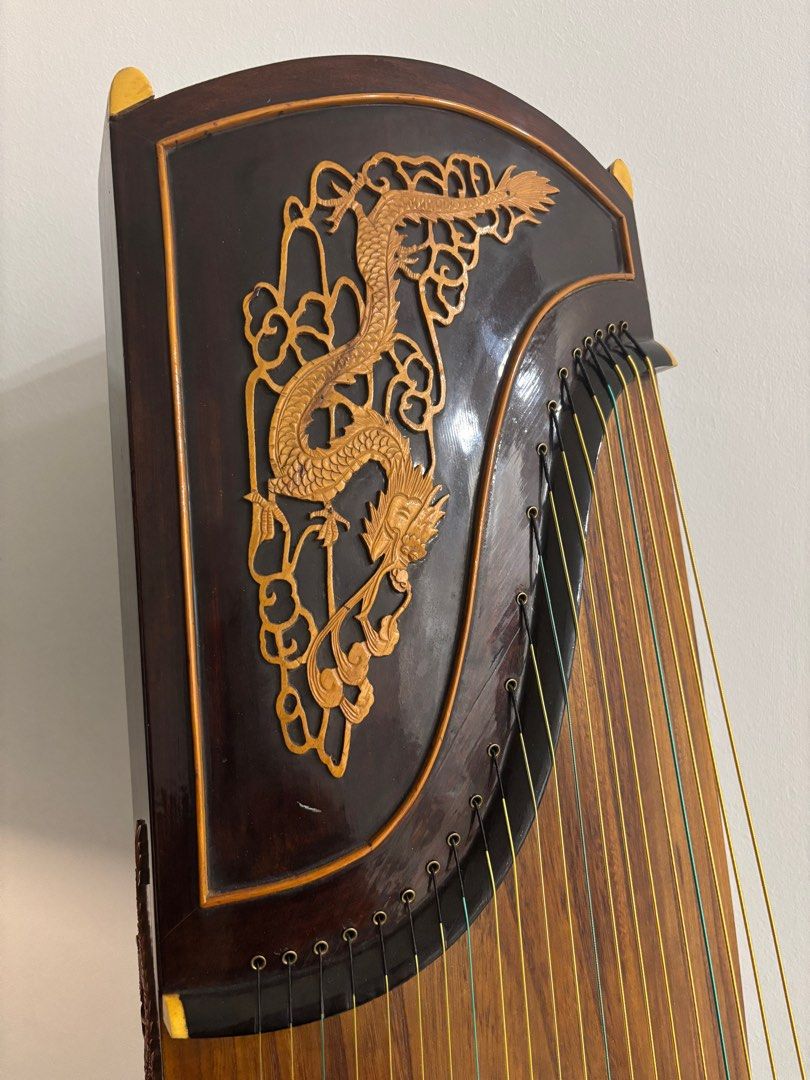 Used Chinese Zither (GuZheng) Traditional Flying Dragon Carvings ...