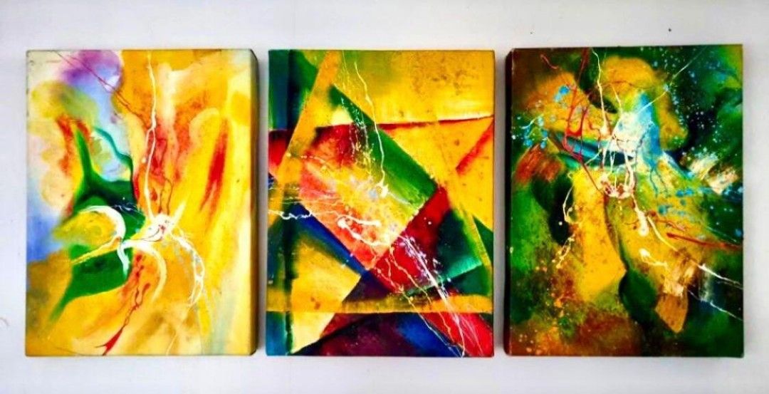 Various Abstract Colorful Painting on Canvas