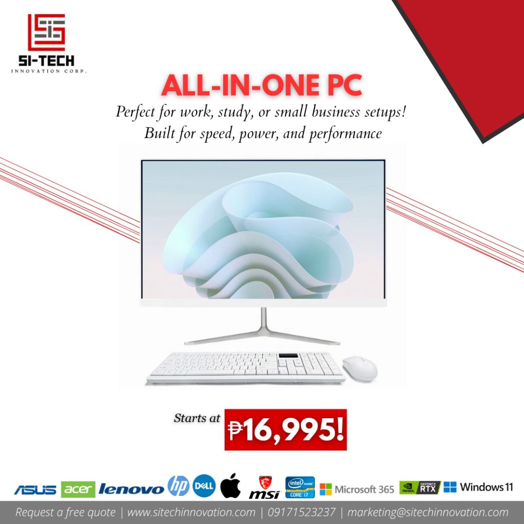ALL IN ONE PC (Category: Desktops) located in Manila. Submitted by sitechinnovationcorp (Listing ID 1375540999, Image 1). Description: 🚨 BEST DEAL ALERT! 🚨 🖥 NVISION All-in-One PC 24" FHD 🔥 Now only ₱16,995 ‼️ ⚙️ Specs: – Intel Core i5-3230M – 16GB DDR3 RAM | 256GB SSD – Intel UHD Graphics – 24″ Full HD Display – Windows OS 🎁 Inclusions: ✔️ Free Mouse & Keyboard ✔️ 7 Days Replacement Warranty for Factory Defects ✔️ 1 Year Manufacturer’s Warr