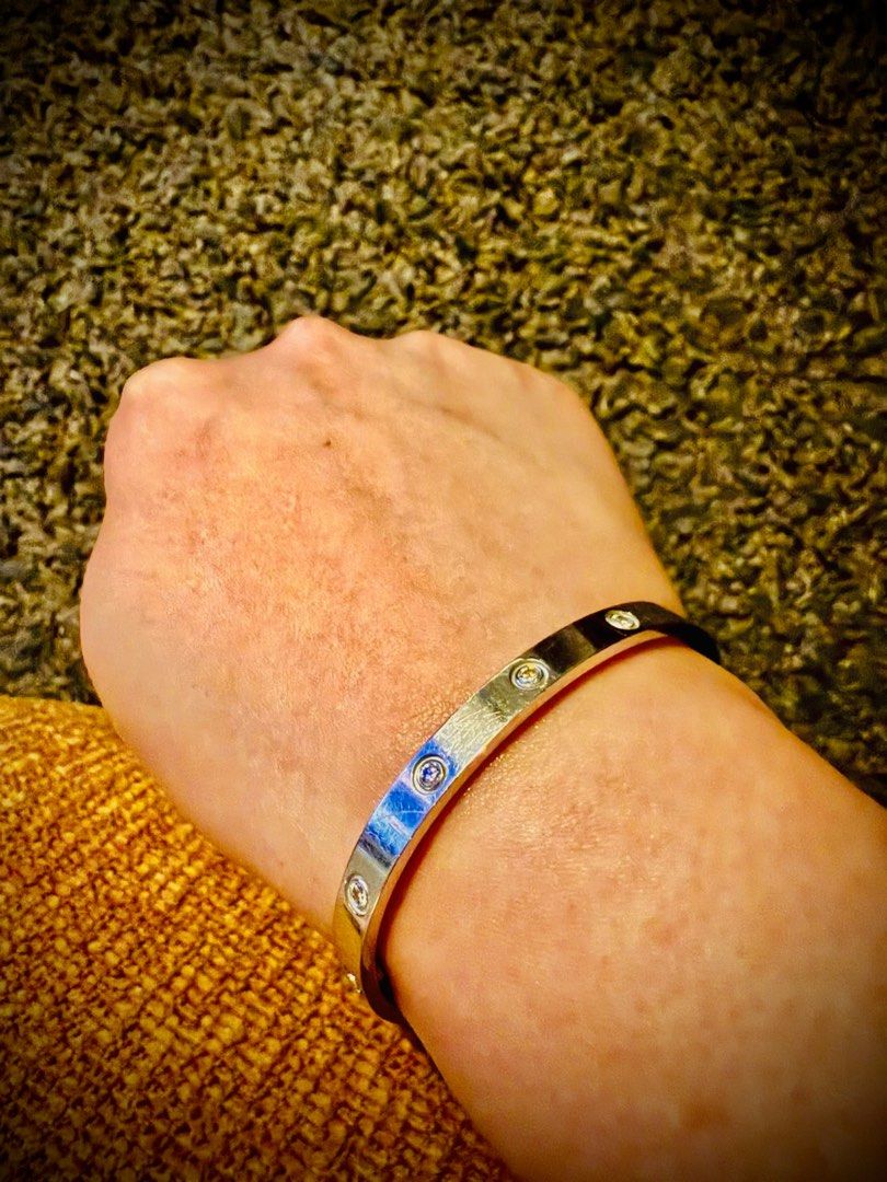 Authentic Cartier Love Bracelet (Category: Jewelry) located in Bamban. Submitted by mb_designs (Listing ID 1375560145, Image 2). Description: Authentic Cartier Love Bracelet - Classic Model - 10 diamonds Purchased at Cartier Greenbelt - Year: 2023 Inclusions: - Box and Certificate.