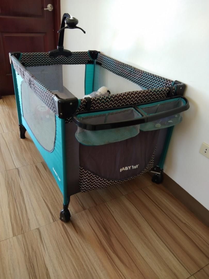 Baby 1st Crib (Category: Cots & Cribs) located in Manila. Submitted by baby_anidems (Listing ID 1375518908, Image 1). Description: Baby First Crib With Baby changer With side caddy With side pocket and crib net With Crib mobile but hanging toys not available mattress not included Newborn to toddler Neutral color for baby boy or girl Complete accessories and bag Pick up in Cubao (residence) or Grab/Lalamove delivery (fee c/o buyer) Condition 9/10 