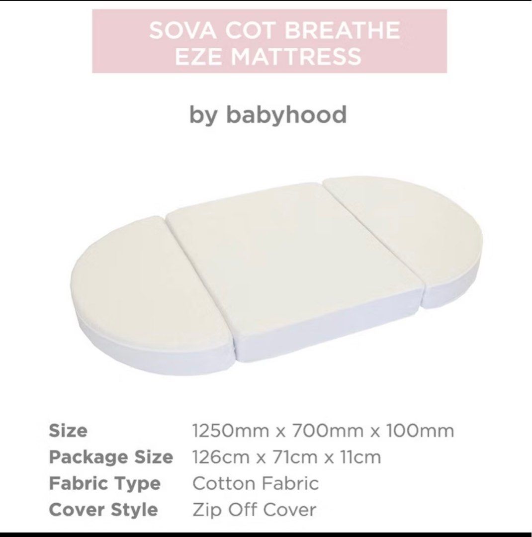 Babyhood Kaylula Sova Clear Cot 5 in 1 + 3pc Mattress Set (Category: Cots & Cribs) located in Singapore. Submitted by bitsofpieces (Listing ID 1375650986, Image 2). Description: What is Included • 1 Set of Kaylula Sova Clear Cot 5-in-1 • 3-pcs Mattress Set Sova Cot • 130cm (L) * 76cm (W) * 82cm (H) with castors • 75cm height without castors Self collect only.