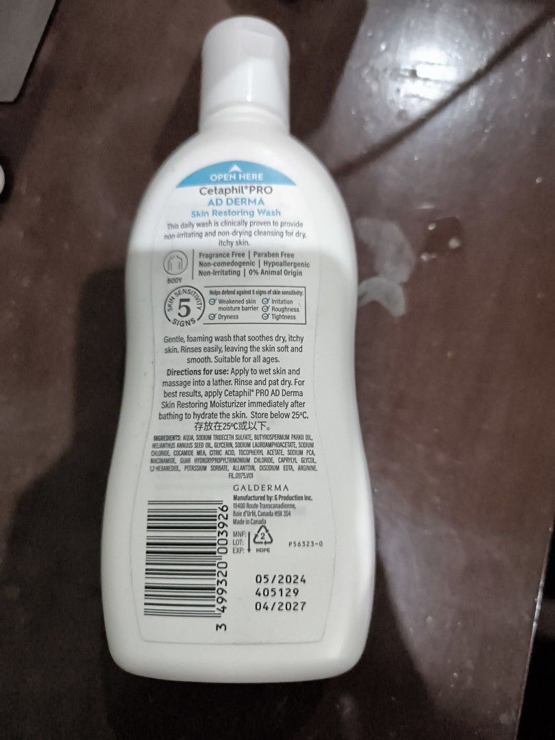 Cetaphil Pro AD wash (Category: Bath) located in Manila. Submitted by winnieruss (Listing ID 1375464438, Image 2). Description: Cetaphil Pro AD wash 295ml... Brand new skin restoring wash for itchy dry sensitive skin.