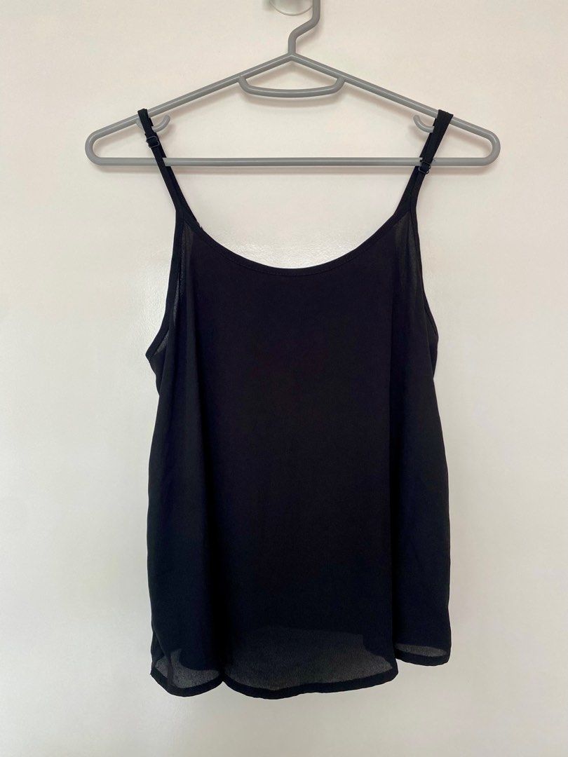 Cotton On Sleeveless Black Top (Category: Blouses) located in Manila. Submitted by jaaanny (Listing ID 1375591280, Image 1). Description: Cotton On Women’s Black Sleeveless Chiffon Blouse Lightweight flowy sheer top with inner lining for work or night out Size: XXS on tag, but fits up to small.