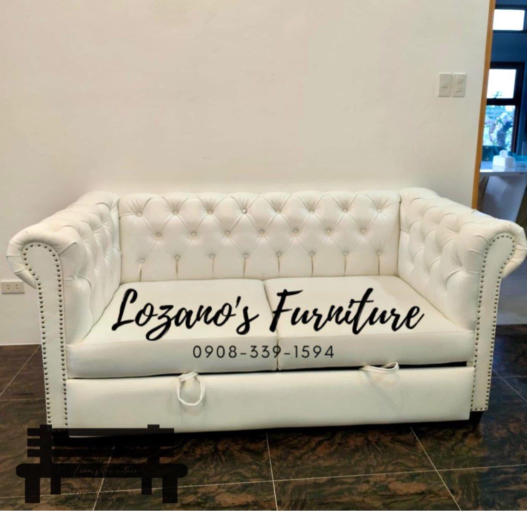 Daybed Couch | Sofa (Upholstered/Tufted/Padded) | Solid Mahogany Wood (Category: Sofas) located in Malabon City. Submitted by lozanosfurniture (Listing ID 1375525212, Image 3). Description: - Good as Queen Size Bed when pulled out - Made from Solid Mahogany Wood - 100% Uratex Foam - Choice of fabric or leather for cover (wide color selction, ask for swatches!) - Direct Manufacturer, we accept customized size and designs Payment upon delivery, COD