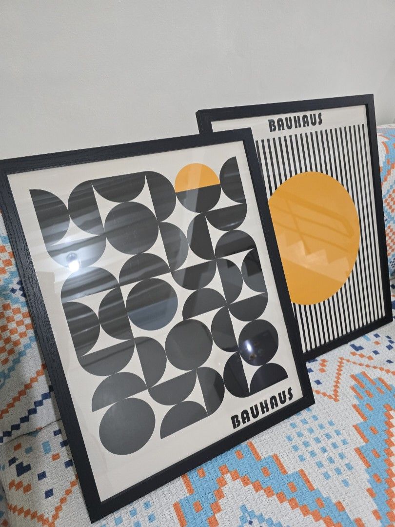 Framed Bauhaus Wall Art Canvas Decor (Category: Wall Decor) located in Cavite. Submitted by lovetachy012 (Listing ID 1366614485, Image 2). Description: 2 sold, 1 blue available only Canvas measures 40 x 60 cm Frame measures 43.5 × 54 cm Plastic frame + MDF sides & backing, shatter resistant #modern #bauhaus inspired #aesthetic #eclectic #retro #vintage #gift.