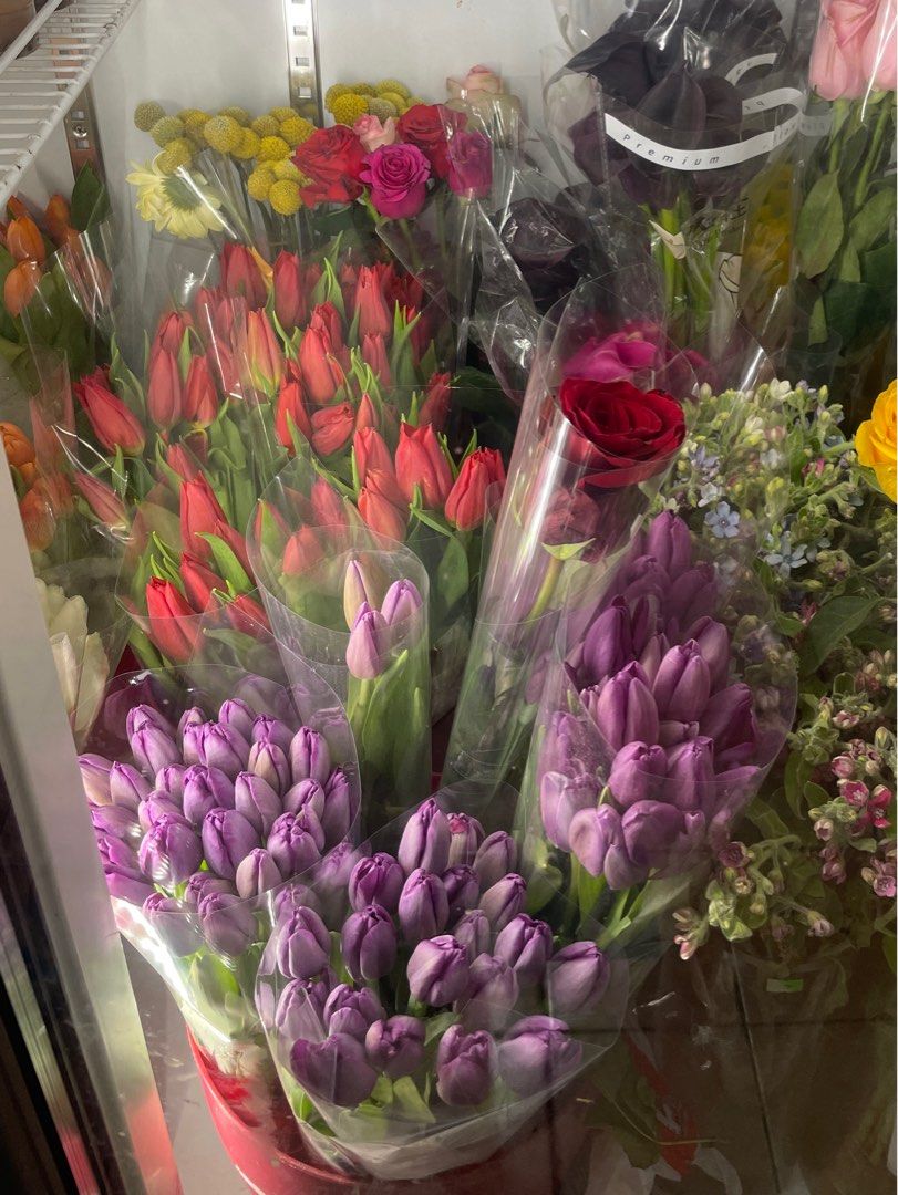 Fresh Tulips | Per piece (Category: Flowers & Bouquets) located in Pasig City. Submitted by aefs_ (Listing ID 1375499355, Image 2). Description: Fresh Tulips per piece - ₱160 each 6pcs up - ₱150 each 12pcs up - ₱135 optional: add. ₱5 per water tube 🖇️ Flower Bouquet Arrangements also available! 🖇️ We can make this bigger/smaller according to your liking 🖇️ We accept custom arrangements 🖇️ Loc is Sampaloc, Manila & Pasig/Cainta 🖇️ Order at le