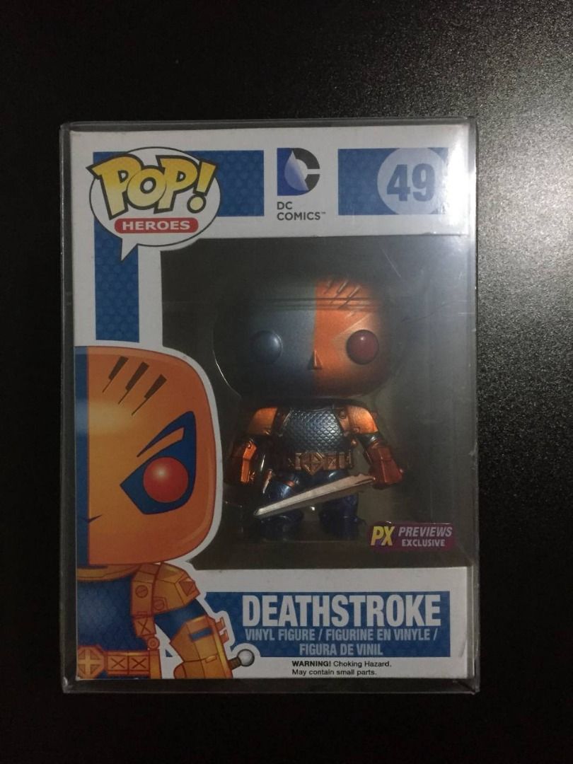 Funko Pop - Deathstroke (PX Exclusive) (Category: Designer & Blind Box Toys) located in Manila. Submitted by theorbitden (Listing ID 1375480780, Image 1). Description: Condition: 9/10 Price: Php 700 *Prices are Slightly Negotiable *PM for additional photos and info MOP: Gcash/Maya/Gotyme Shipping: Lalamove, Grab, LBC.