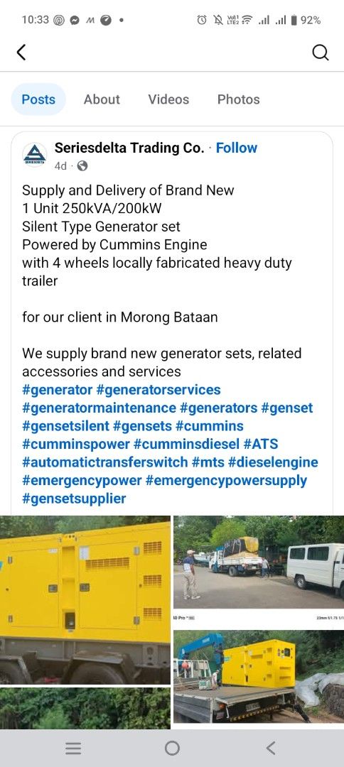 Generator (Category: Industrial Equipment) located in Quezon City. Submitted by ryanchestercamacam (Listing ID 1375477521, Image 3). Description: generator for sale, will refer you to my brother in law who is the sales person.