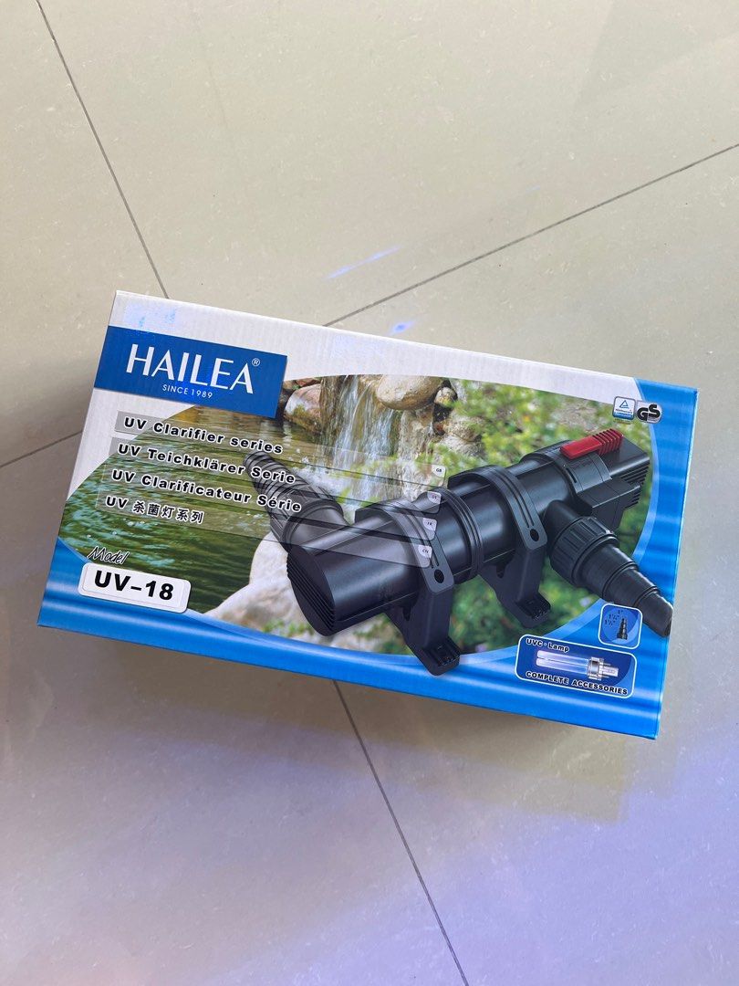 Hailea UV-18 (Category: Homes & Other Pet Accessories) located in Singapore. Submitted by alv1n_963 (Listing ID 1375522264, Image 1). Description: Selling the above mention item (Brand New In Box) 6mth Warranty by shop Only open up to inspect the item..