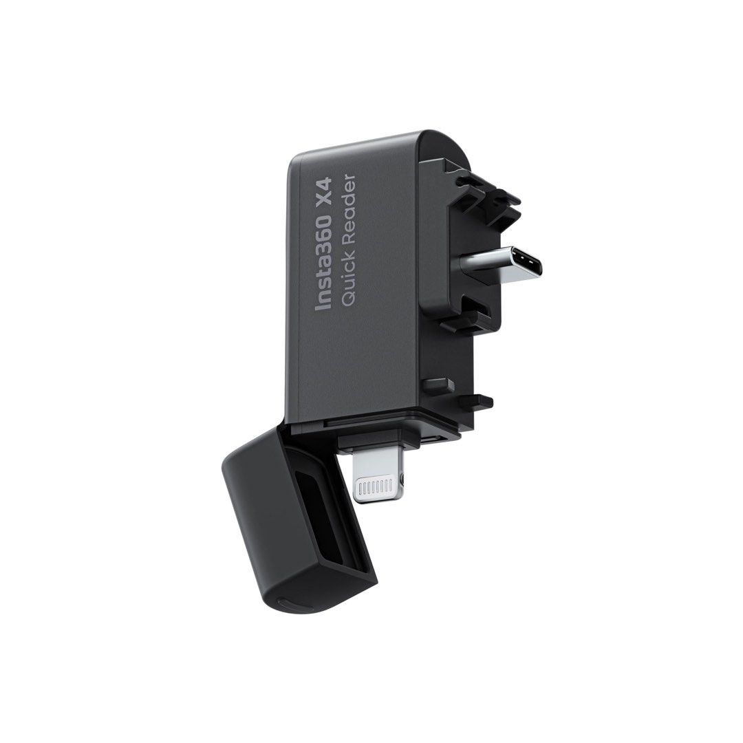 Insta360 X4 Quick Reader (Category: Camera Bags & Carriers) located in San Juan City. Submitted by urbangiz_greenhillsmall (Listing ID 1375540775, Image 1). Description: Plug-and-play standalone storage module. Transfer files without needing to use Wi-Fi. Directly connects to your phone, significantly improving the Insta360 app experience. Compatible with iOS (Apple MFI certified) and Android devices with a Type-C or Lightning Adapter..