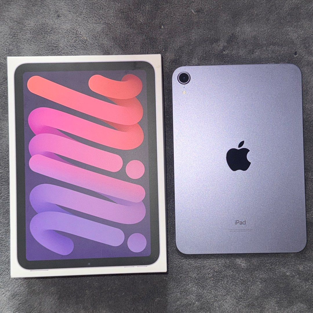 iPad Mini 6 (256gb) Purple (Category: iPad) located in Valenzuela. Submitted by mjmlbnn (Listing ID 1375491446, Image 2). Description: Lady owned 💯 99.9% smooth, like new! -with box -complete manual + sticker -free goojodoq pencil -free 360 black case -with adaptor .