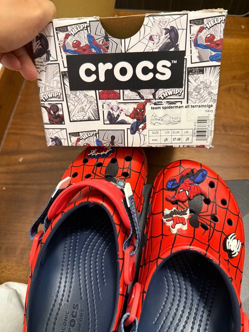 kids spiderman crocs brand new (Category: Babies & Kids Fashion) located in Singapore. Submitted by clau1414 (Listing ID 1375471147, Image 3). Description: brand new bought wrong size collect 596131.