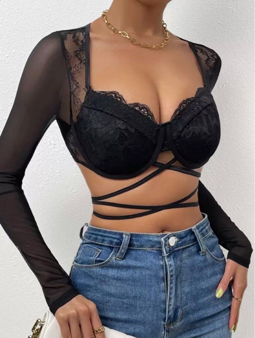 Lace Up Waist Crop Mesh Too (Category: Others Tops) located in Quezon City. Submitted by lrmdln (Listing ID 1375469604, Image 2). Description: .