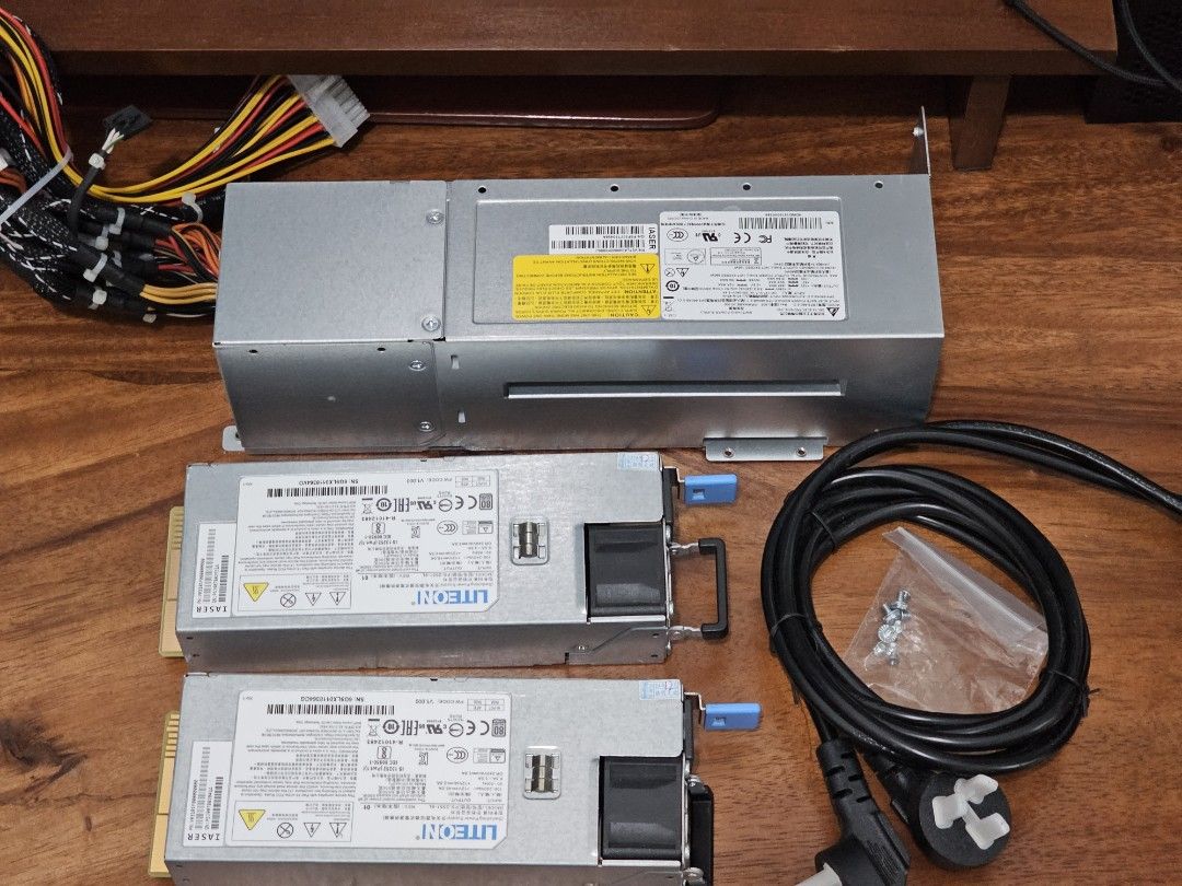 LITE-ON Redundant Server PSU Kit (Category: Computer Parts) located in Manila. Submitted by giooooo03 (Listing ID 1375626243, Image 1). Description: LITE-ON Redundant Server PSU Kit Selling a redundant server power supply set ideal for DIY NAS, server builds, or mining rigs. 🔌 2x LITE-ON 550W 80+ Platinum PSUs (Hot-swappable) 🔧 Includes backplane housing, full modular output cables, power cord, and screws 💨 Silent fans, excellent efficiency, i
