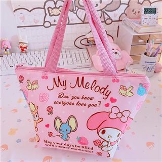 全新日系melody拉鏈飯袋餐袋保溫保鮮鋁膜便當包64209639875458110