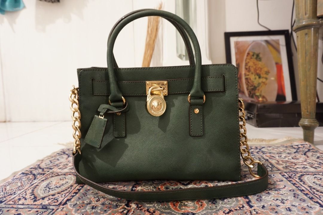 handbag michael kors hamilton green