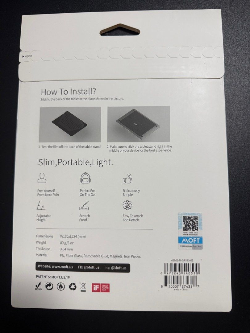 MOFT Air-Flow Adhesive Foldable Laptop Stand (Category: Other Accessories) located in Singapore. Submitted by juin1 (Listing ID 1375518753, Image 2). Description: .