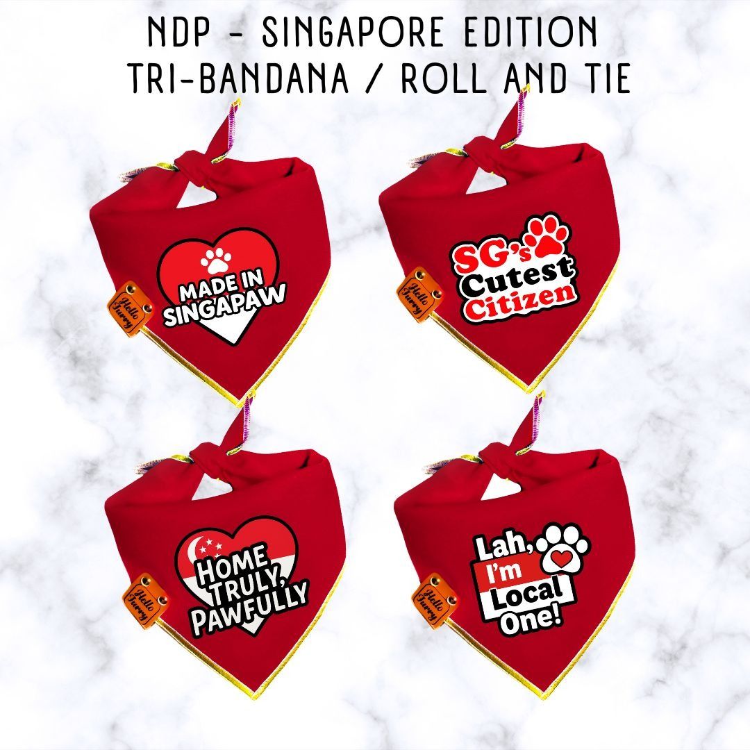 NDP Singapore Pet Tri Bandana, Cat Dog Bowtie, Sailor Bow, Collar, Puppy Accessories & Clothing Singapore National Day (Category: Homes & Other Pet Accessories) located in Singapore. Submitted by hellofurry (Listing ID 1375518495, Image 1). Description: Order from our website - https://hellofurry.com/?s=ndp&post_type=product Price varies from different product and sizing. - u can add the item to cart to view the final price. Due to different cuts