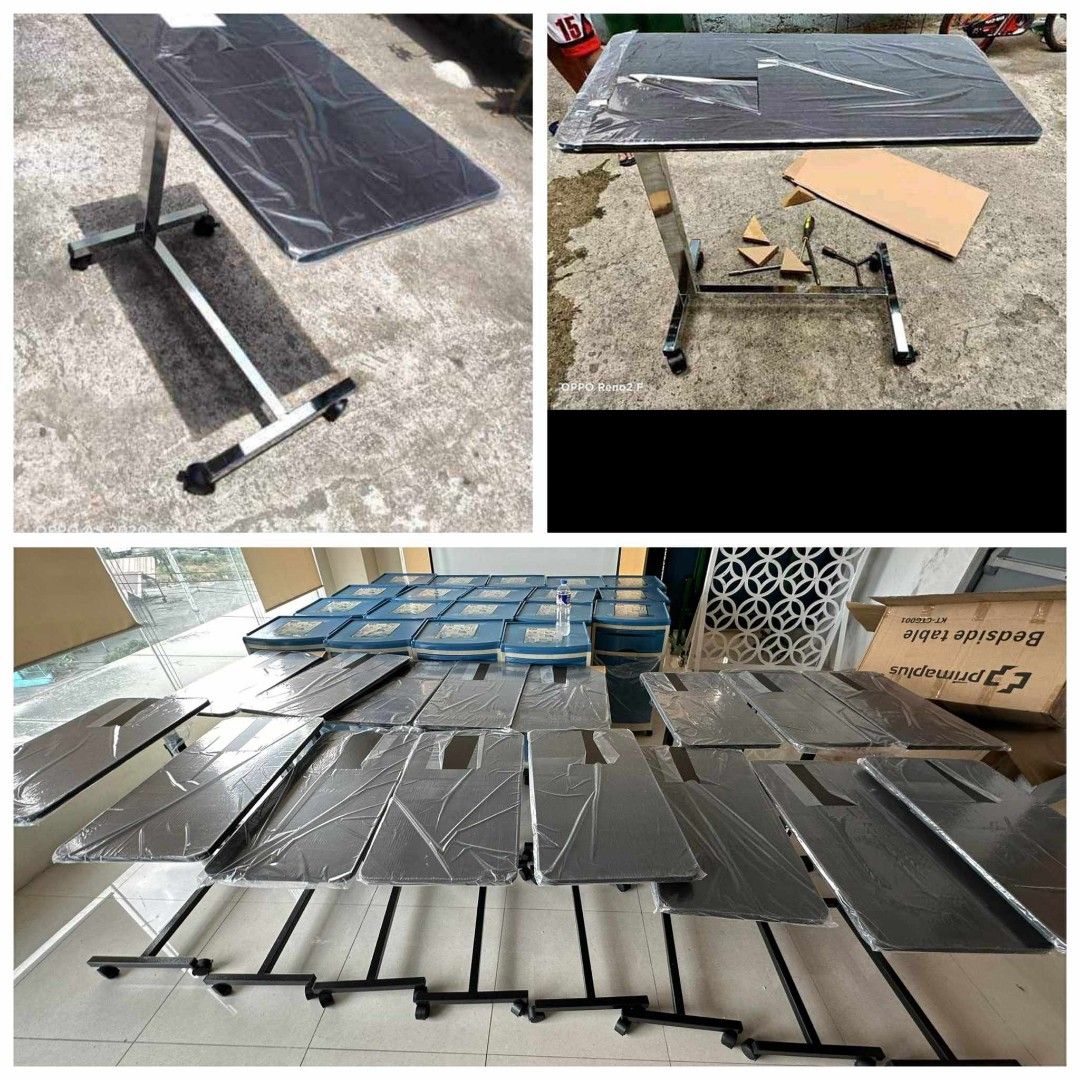 overbed table but adjustable (Category: Medical Supplies & Tools) located in Manila. Submitted by joy63057743416 (Listing ID 1375647327, Image 1). Description: brandnew affordable onhand negotiable good quality and condition open for pick up and delivery high quality we also sell many medical supplies call me 09268225723 cod,gcash,bank transfer lifetime time free service.