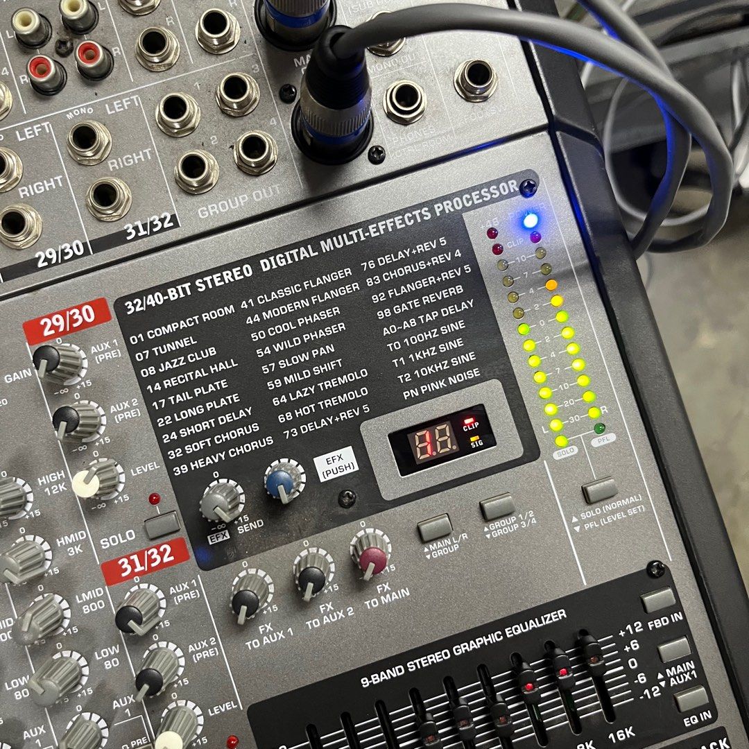 Phonic AM3242FX Analog Mixer With Digital EFX and GEQ (Category: Other Audio Equipment) located in Singapore. Submitted by jmgjm.7 (Listing ID 1375519103, Image 3). Description: Item has been tested and is in excellent working condition. Comes with complimentary power cable..