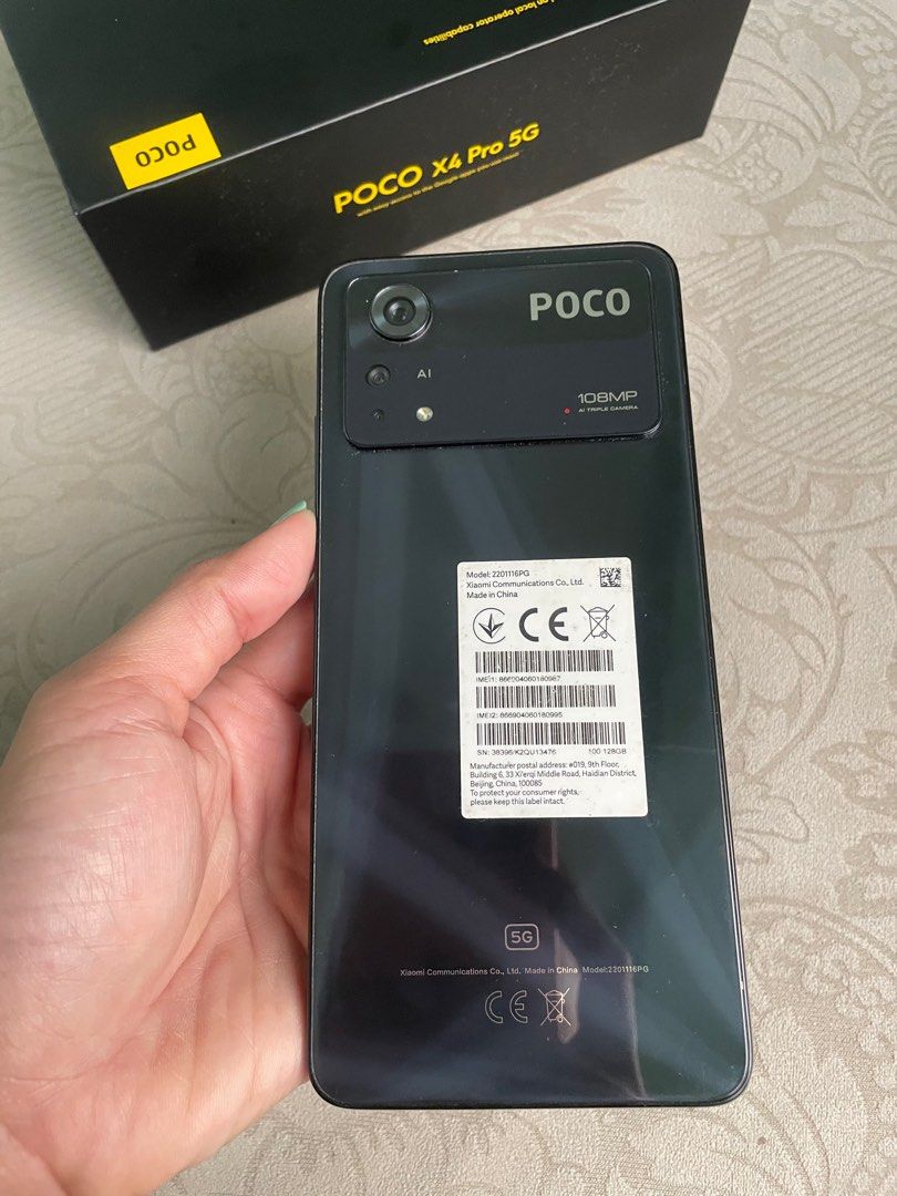 POCO X4 Pro (Category: Xiaomi) located in Bulacan. Submitted by stepnstyle8888 (Listing ID 1375560524, Image 3). Description: Test to sawa Box, manual and unit only Meet up Bocaue / Marilao area.
