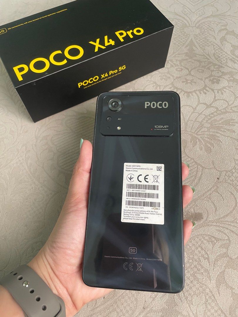 POCO X4 Pro (Category: Xiaomi) located in Bulacan. Submitted by stepnstyle8888 (Listing ID 1375560524, Image 2). Description: Test to sawa Box, manual and unit only Meet up Bocaue / Marilao area.