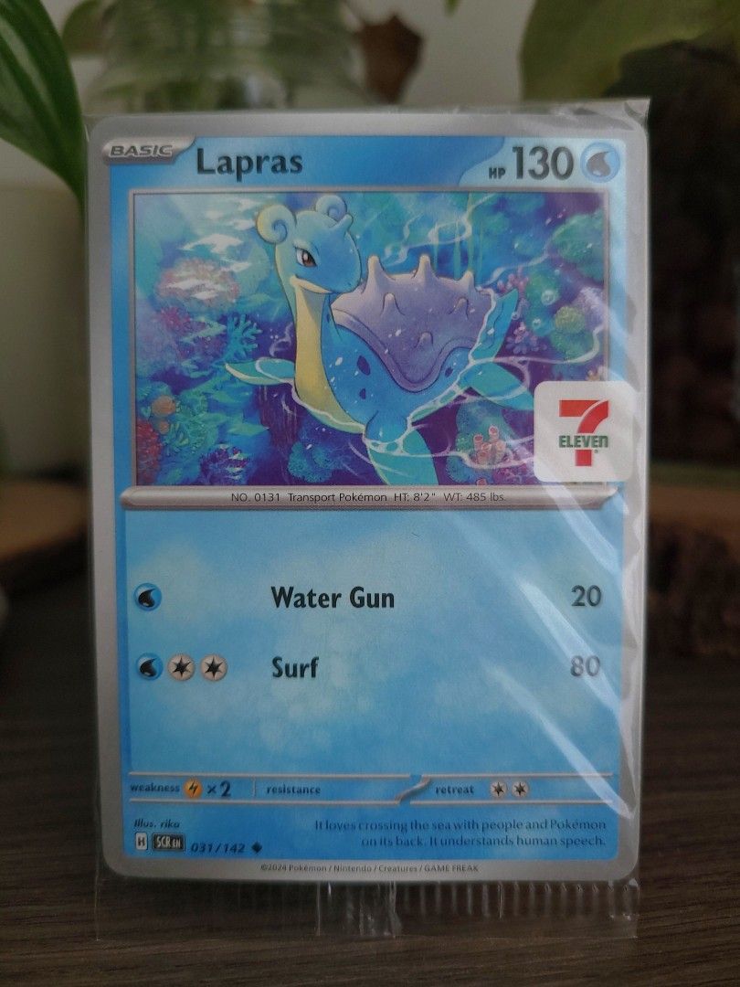 Pokemon TCG Lapras 031/142 Stellar Crown (7 Eleven Promo), Hobbies