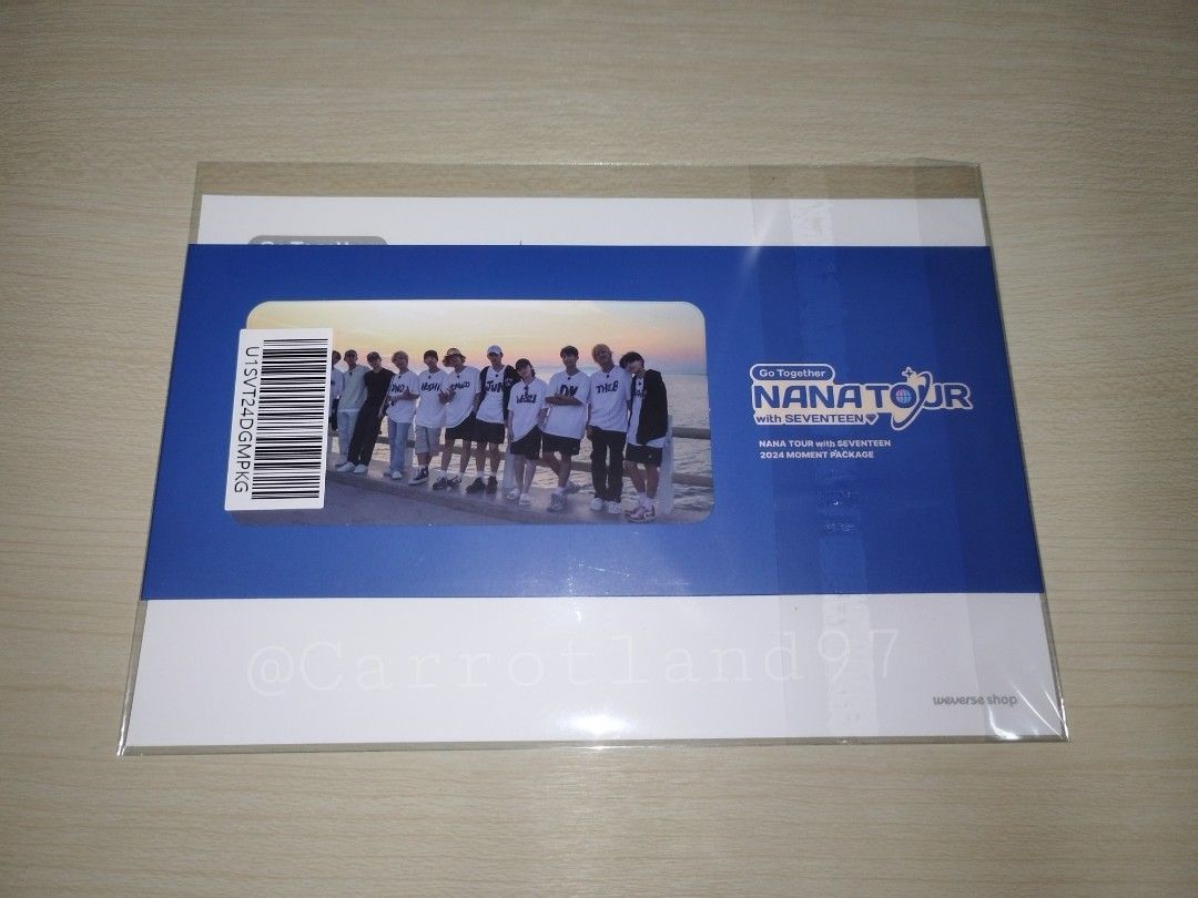 [SEALED] Seventeen Nana tour POB (Category: K-Wave Merchandise) located in Manila. Submitted by tatsuran (Listing ID 1375566277, Image 3). Description: 🗯 seventeen nana tour pob ⤷ price: 200 each ⤷ sealed / unopened ⤷ 4 pcs available onhand please send a message if you're interested ૮ ˶ᵔ ᵕ ᵔ˶ ა you may also reach me on twitter: @Carrotland97 or ig: carrotland__.
